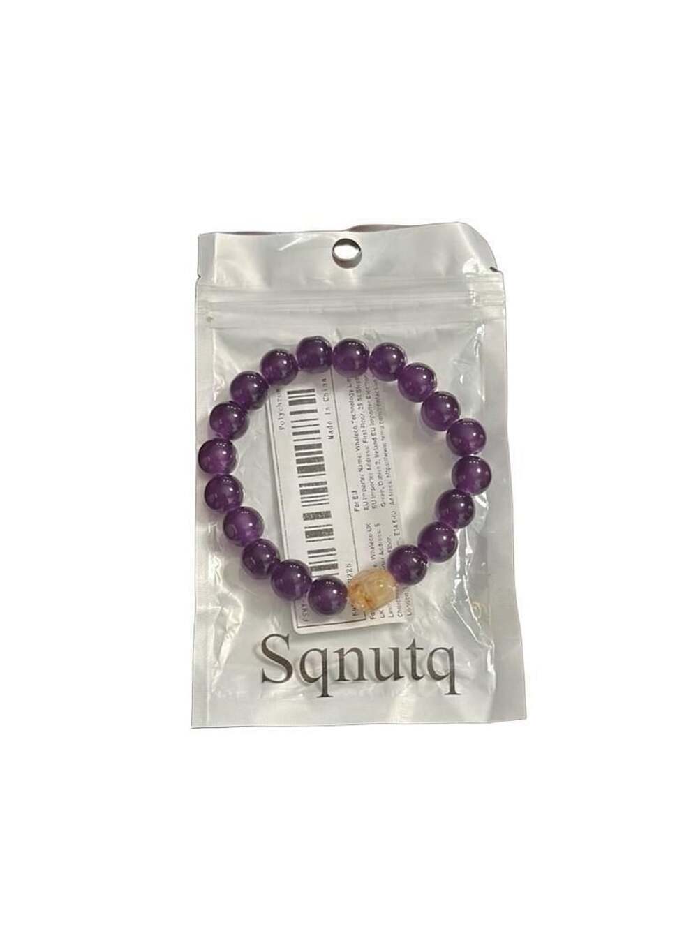 Amethyst Purple and Citrine Bead Gemstone Bracelets - maintain calmness